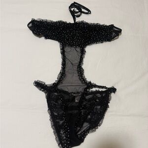 Victoria's Secret Black Lace Bodysuit